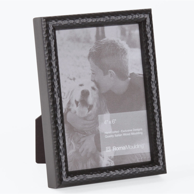 Lasater Wood Embossed Picture Frame, 4" x 6", Hammered Black