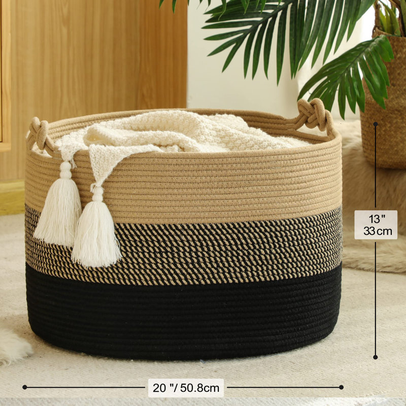 Beachcrest Home™ Fabric Decorative Basket