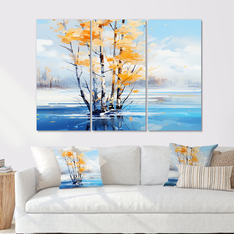 Myrte - Ensemble de décoration murale arbre, H 60 po x l 84 po x P 1,5 po, Toile tendue