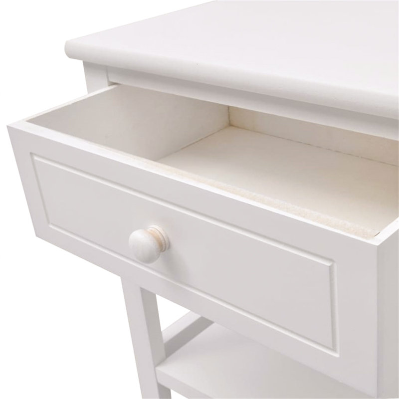 Spears 40cm W Manufactured Wood Bedside Table, White