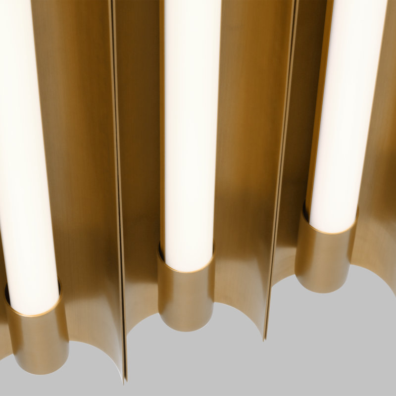 Acrylic LED Flush Mount, Burnished Brass
