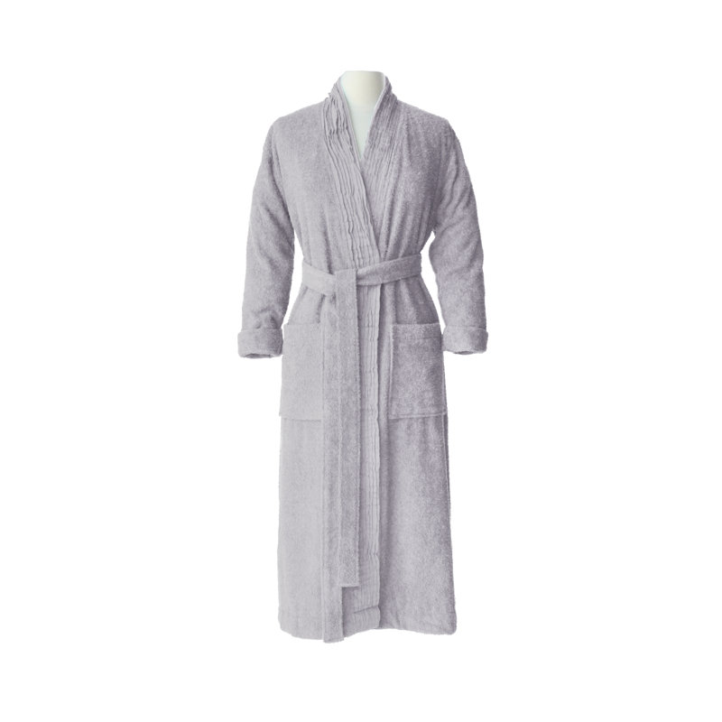 Peignoir 100% coton avec poches, Grand / Très grand, Gris clair