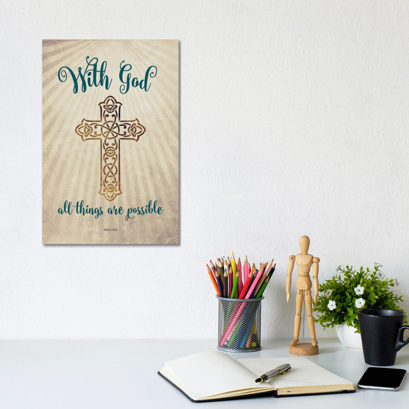 With God by Amanda Murray - Wrapped Canvas Print, 20.32 cm H x 30.48 cm W