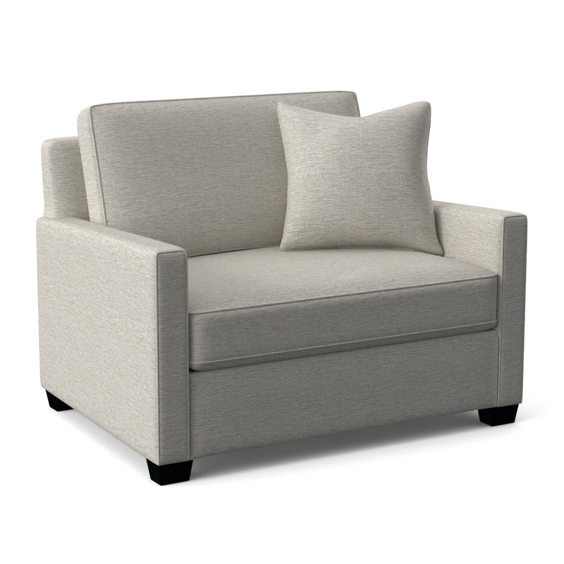 Nicklaus Sleeper Sofa, Black Finish, White Performance Fabric; 0851-94, 5" Innerspring Mattress