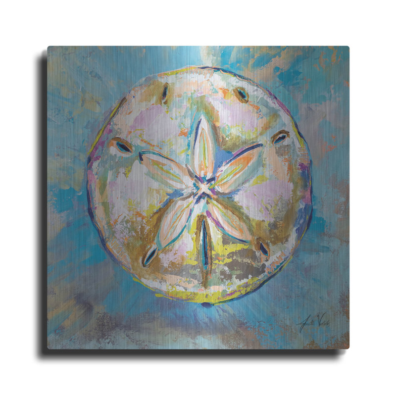 Art mural en métal Rosecliff Heights «Sand Dollar» par Jeanette Vertentes, H 36 po x l 36 po