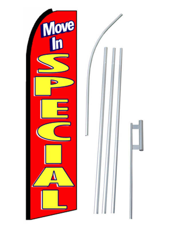 Double Sided 144'' H x 30'' W Polyester Flag Set