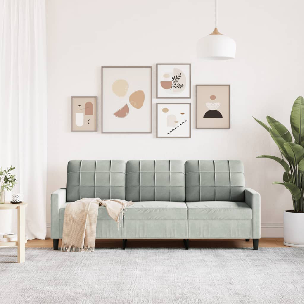 Vidaxl 3-Sitzer-Sofa Dunkelgrün 180 Cm Samt