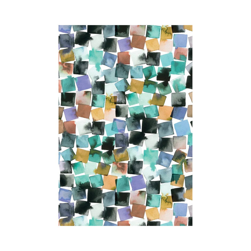 Watercolour Plaids Blue Aqua - Wrapped Canvas Art Prints 1 Piece Wrapped Canvas Wall Art, 45.72cm H x 30.48cm W
