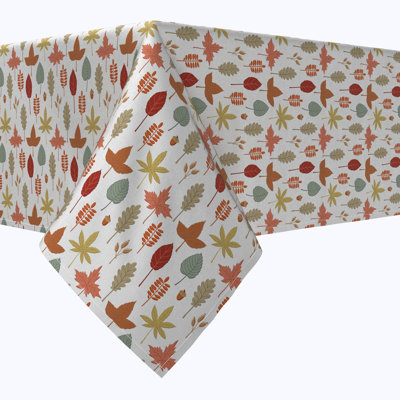 Rectangular Tablecloth, 100% Cotton, Foliage Illustration