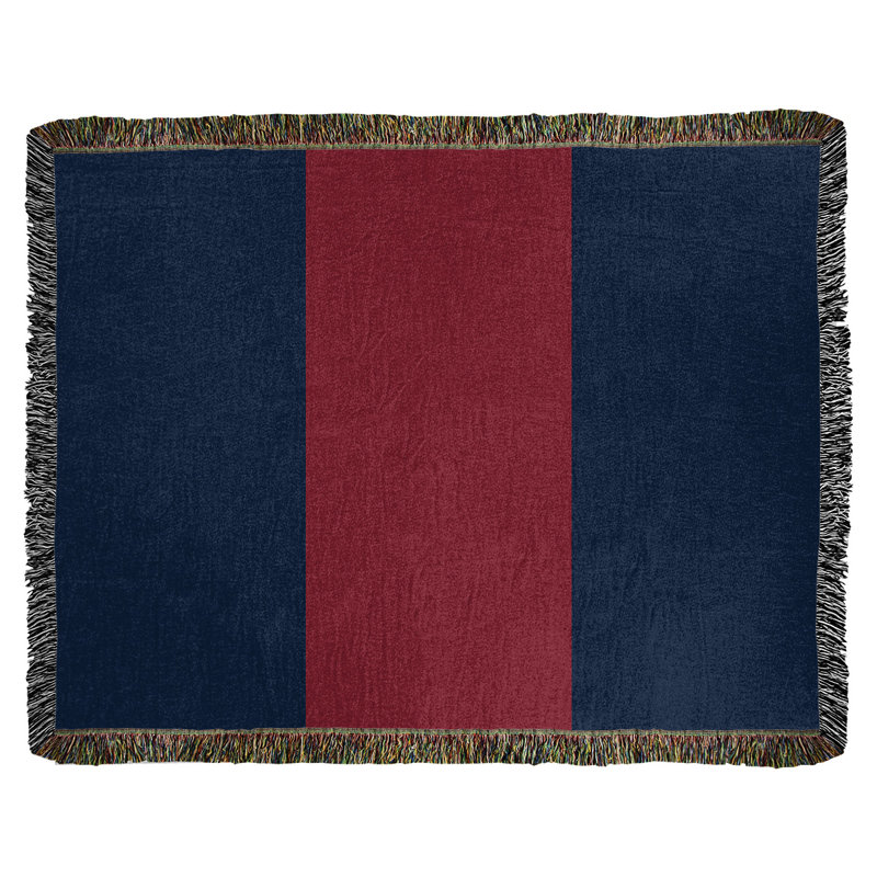 Couverture en coton Charlotte, Baseball Denver, L 60 po x L 80 po, Bleu minuit / rouge fer à repasser / bleu minuit