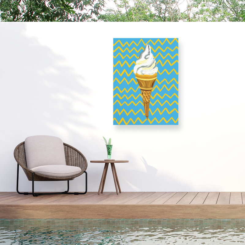 Crème glacée bolognaise bleu, H 32 po x l 24 po