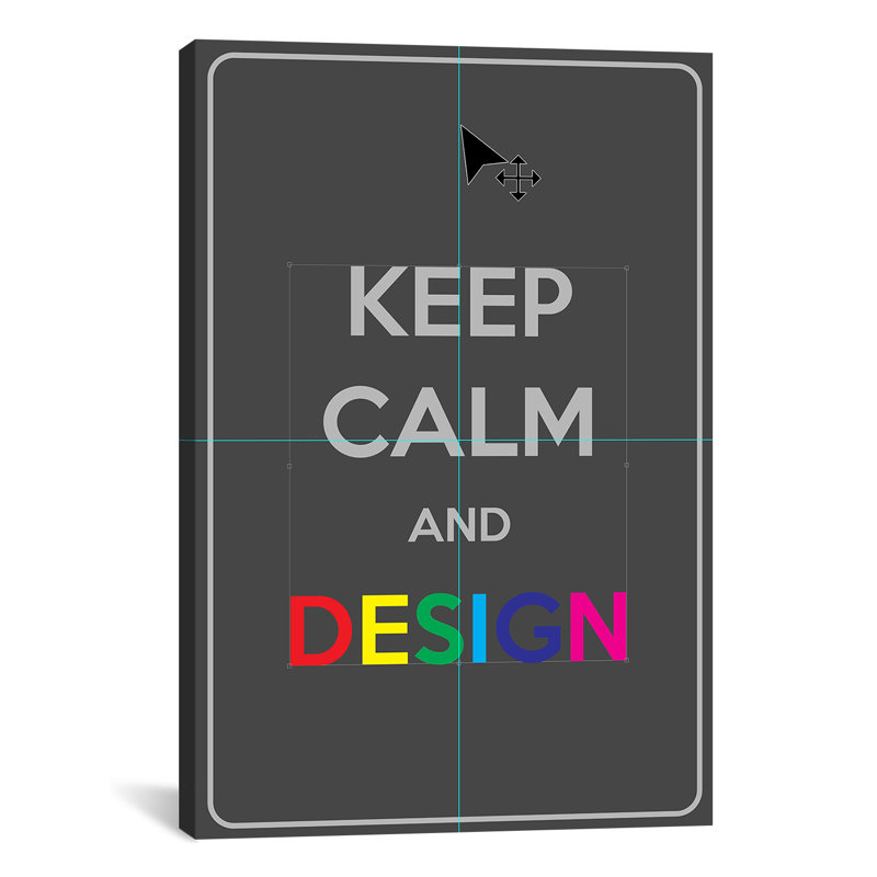 «Jetter Keep Calm and Design», reproduction d'art textuel sur toile, H 40 po x l 26 po x P 1,5 po