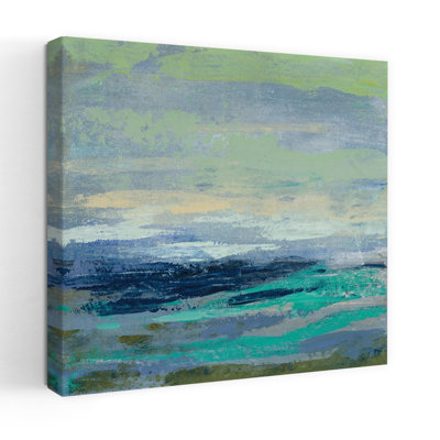 Vague sarcelle côtière I avec art abstrait bleu