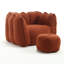 Pouf poire en chenille rouge-brun avec repose-pieds pour adultes - Grand pouf en mousse à mémoire de forme-261219409