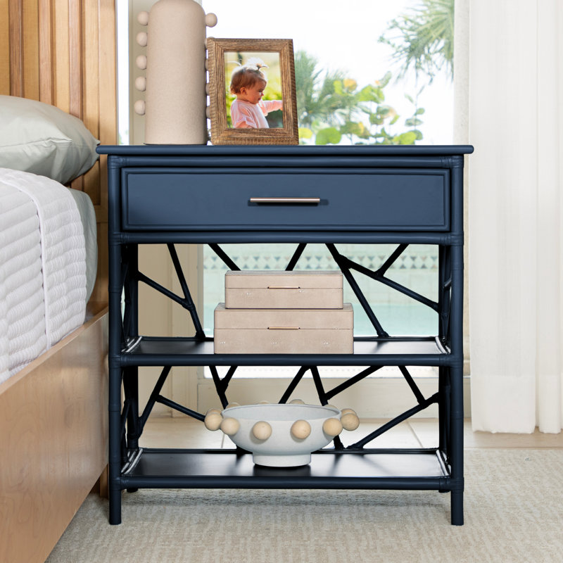 End Table with Storage, Navy