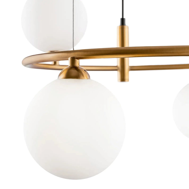 Luminaire suspendu 4 lumières Opalite Gold