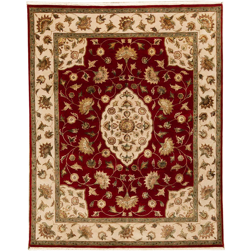 Hand Woven Silk and Wool Oriental Area Rug
