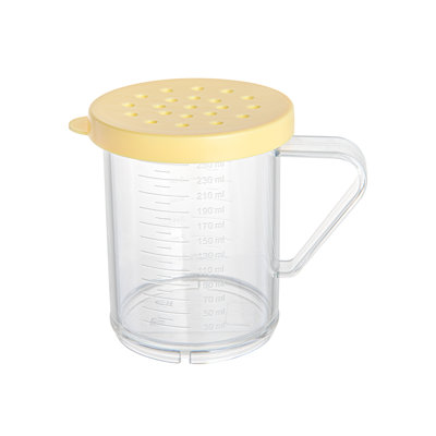  Shaker en plastique Spice Shaker 1 pte, drague d'assaisonnement durable avec couvercle grossier jaune, shaker transparent pour les cuisines commerciales, les pizzérias et les boulangeries