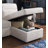 Ugo 97"W Beige Chenille Reversible Sleeper Sectional Sofa Chaise With USB Charger