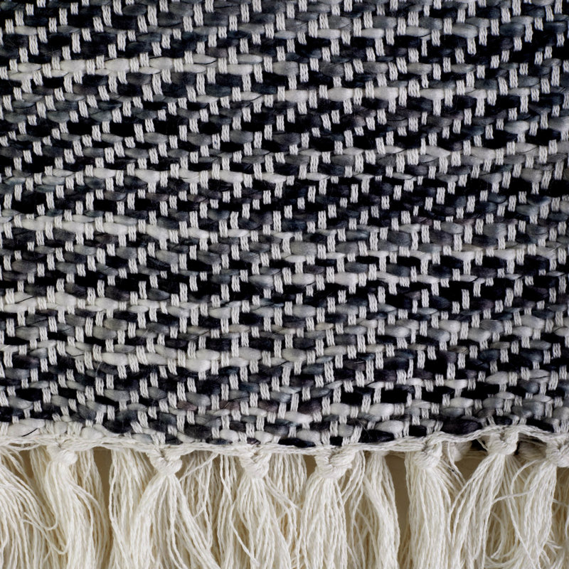 Diagonal Stripe Acrylic Throw Hand Woven Throw Blanket, Gray