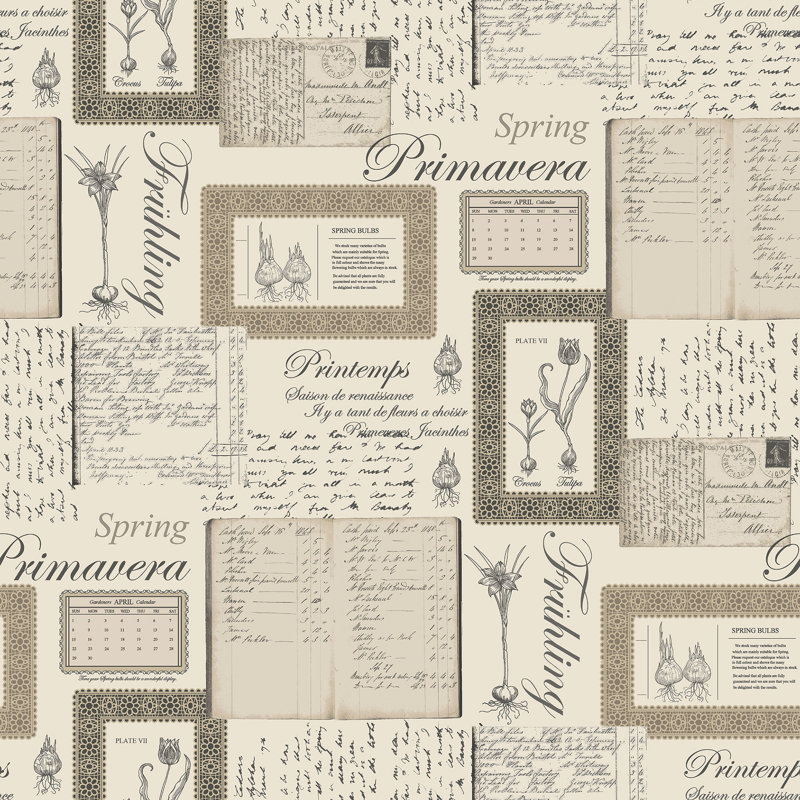 Jameson Matte Paste the Wall Wallpaper Roll, Cream/Grey