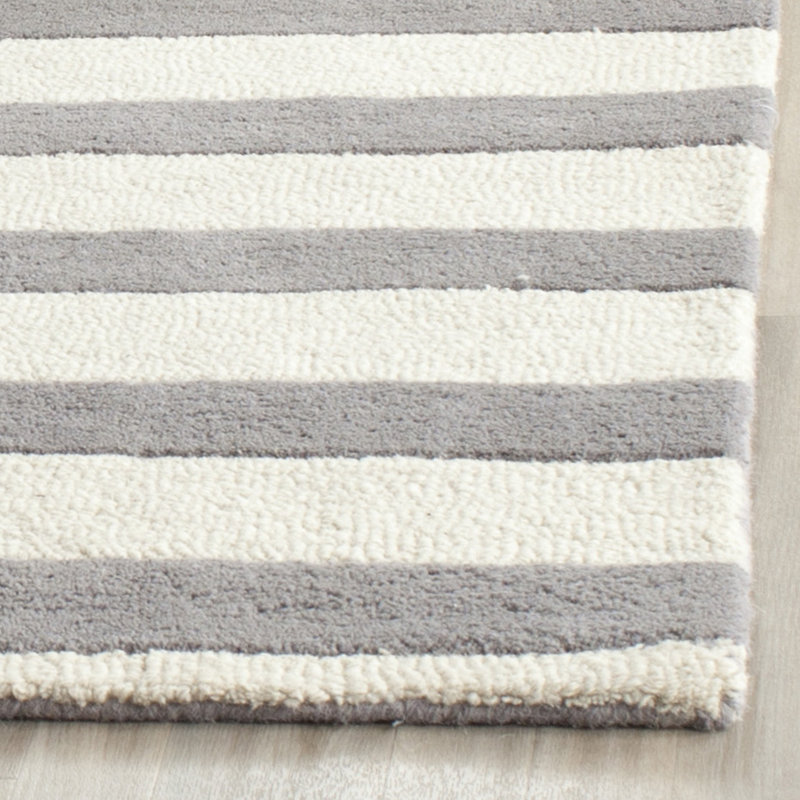 Tapis rayé en laine touffeté à la main Erol, Rectangle 5 pi x 8 pi