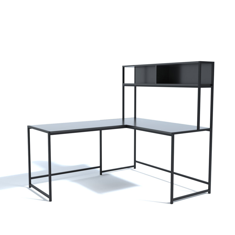 Nafne L-Shaped Writing Desk, Black