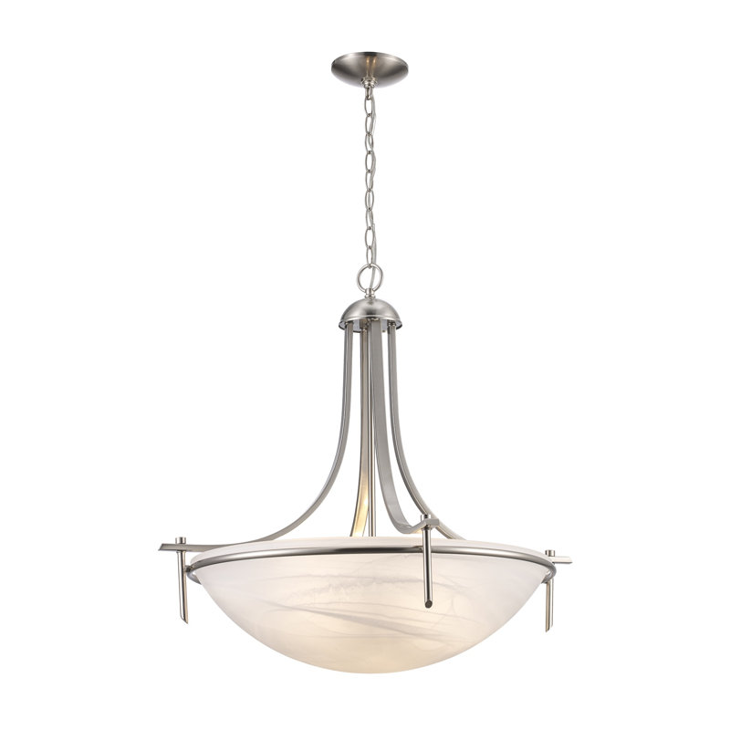 Luminaire suspendu simple à 3 lumières Baronne, Nickel brossé