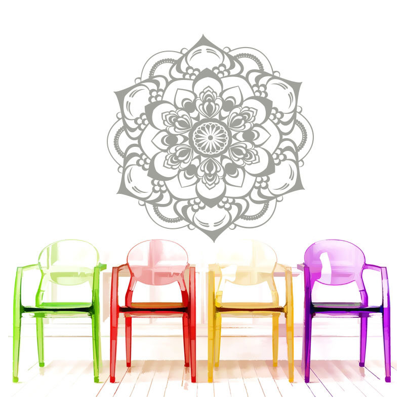 Décalcomanie murale décoration boho Natazhat, Argent métallique