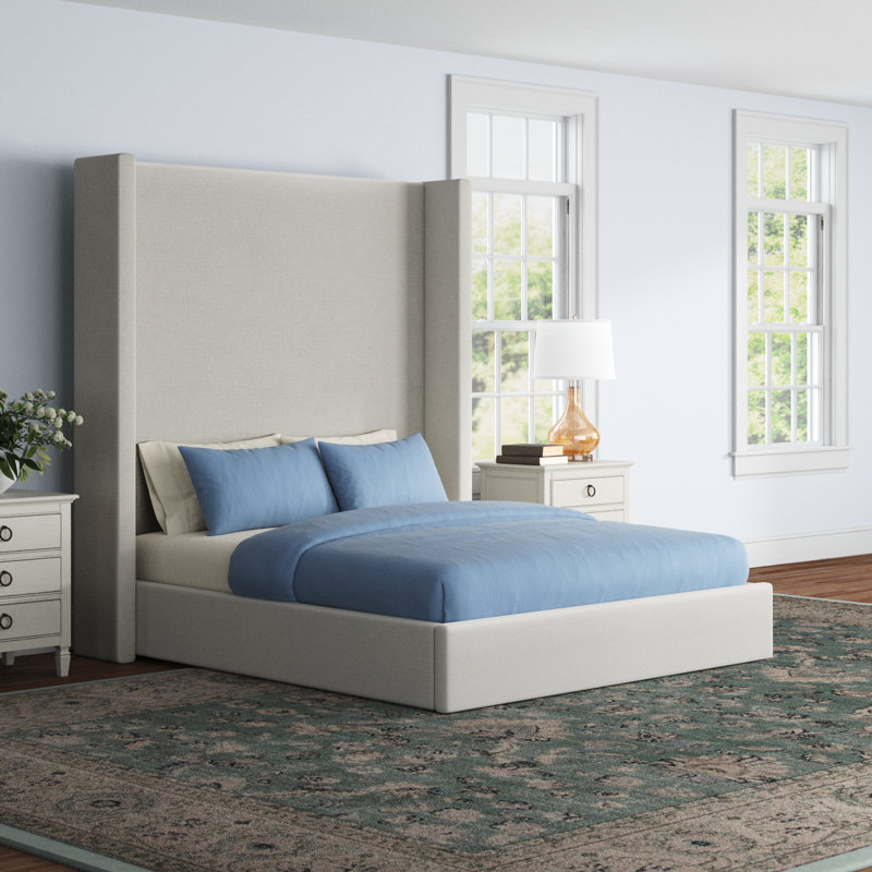 Esparto Upholstered Wingback Bed, Off White Revolution®, California King