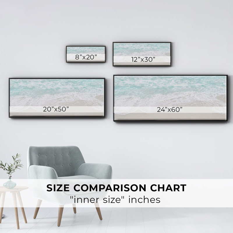 Coastline Tide- Framed Canvas, 24" H x 60" W