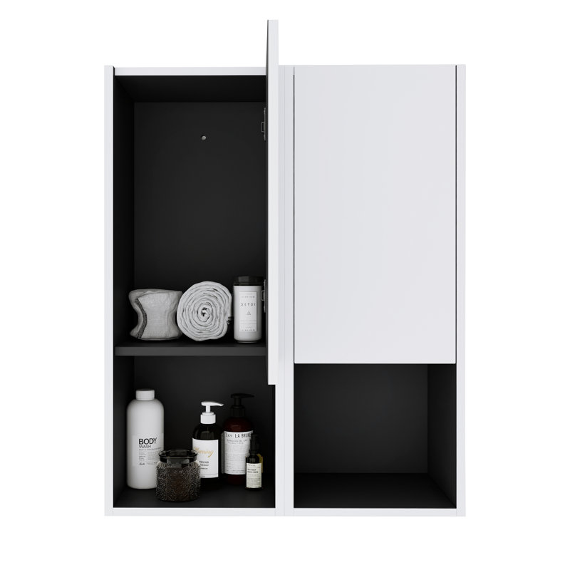 Rangement double pour salle de bain 24 po avec portes à fermeture douce, Blanc