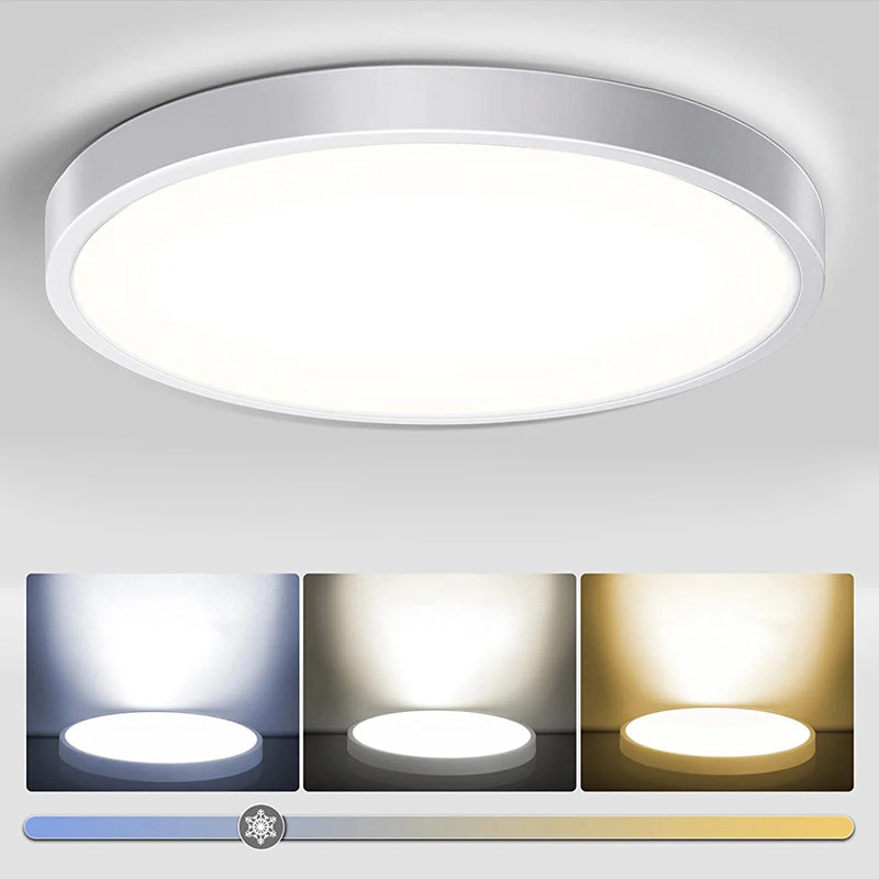 LED Flush Mount, 0.9" H x 11.8" W x 11.8" D