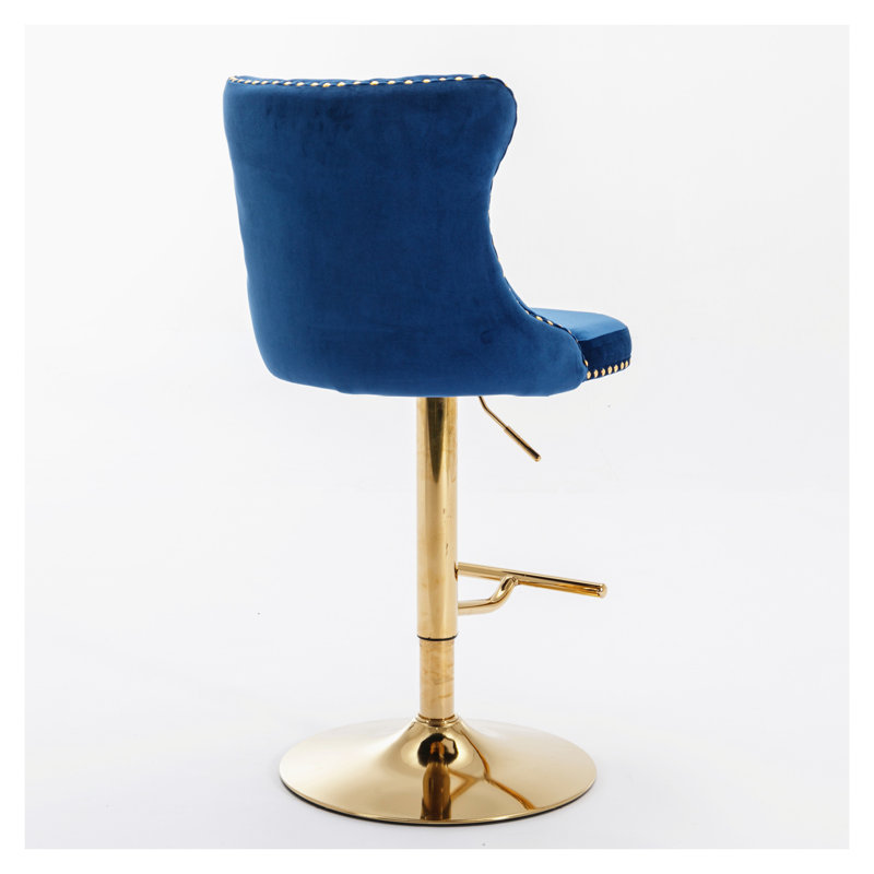  Ensemble de 2 tabourets de bar Golden Swivel, Doré, Bleu