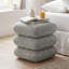 Square Linen Swivel Ottoman Footstool with Stacked Cushion Design for Living Room-507236376