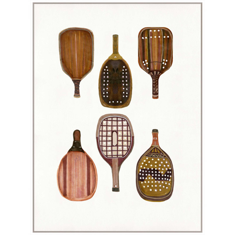 Rackets 1 Print, White Floater Framed, 31" H x 23" W