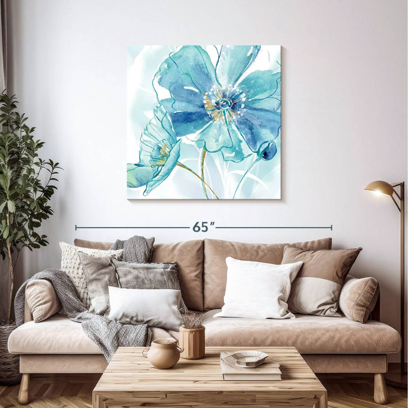 Harnek bleu printemps coquelicot I, H 39 po x l 39 po