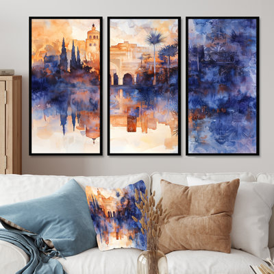 Ottoman Mosques At Night Istanbul IV - Islam Landscape Wall Art Print Set