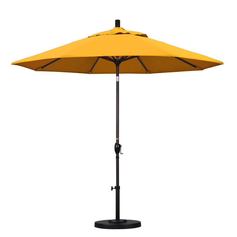 Parasol de marché 9 pi Ayomipo, Toile jaune performance, Hammertone Grey