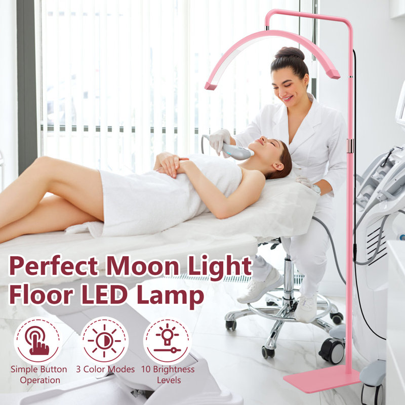 Half Moon Lash Light Led Floor Lamp For Eyelash Extension, Pink