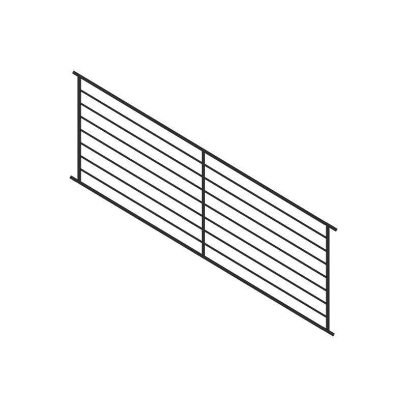 Fe26 Axis Steel Railin.g Stair Panel, 34" H x 93" W