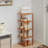 5-Tier 5 Pairs Bamboo Corner Shoes Rack, Narrow Shoes Storage Shelf Organizer For Entrance Entryway