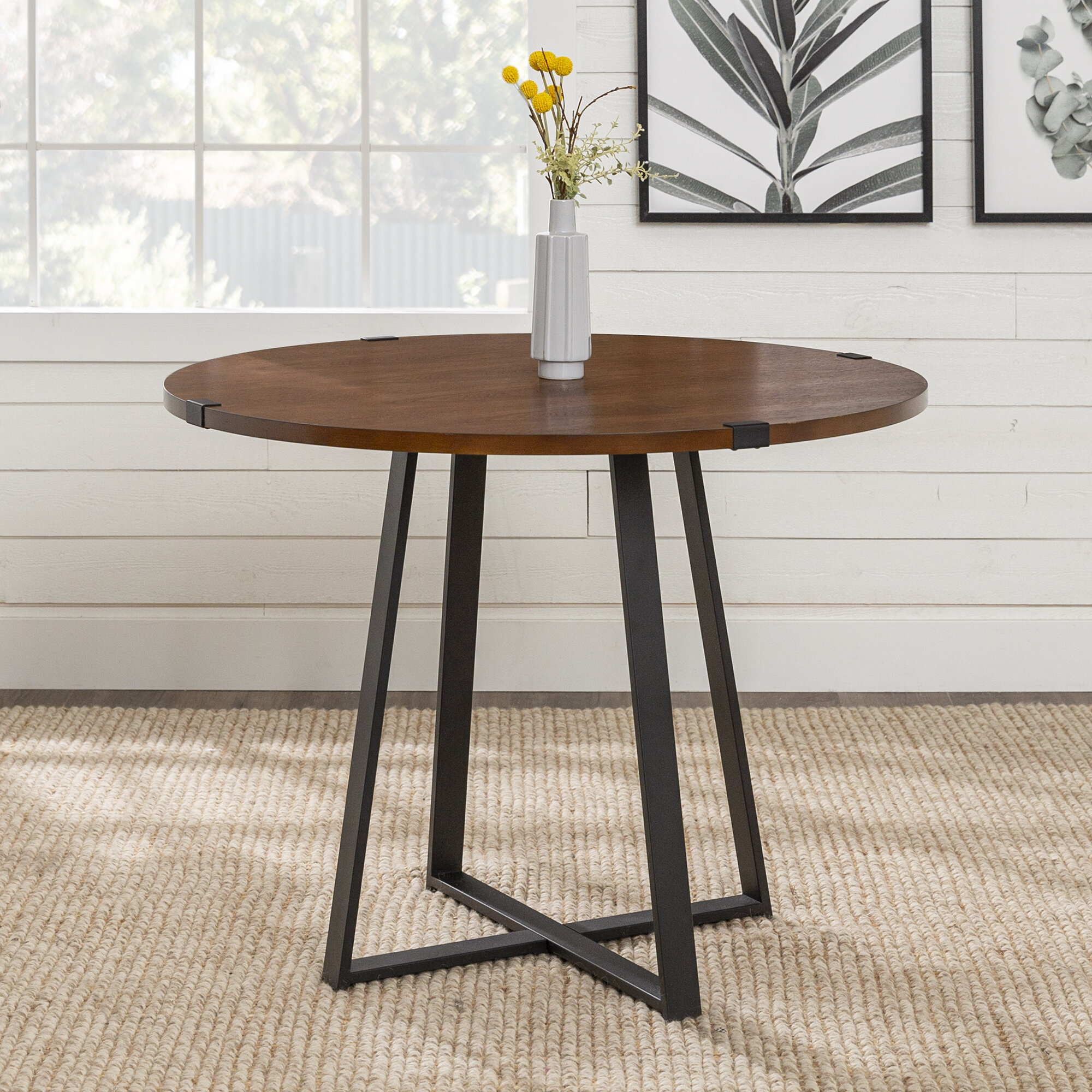 Portobello Round Pedestal Farm Dining Table, Made in the USA