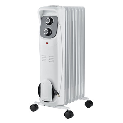 Comfort Glow 1500W Electric Oil Filled Radiator Heater, White - EOF284