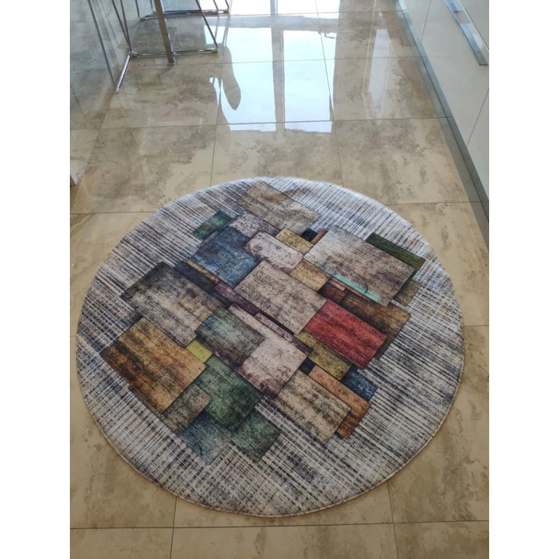 Tapis Masanao avec envers antidérapant, Rond 3 pi 3 po