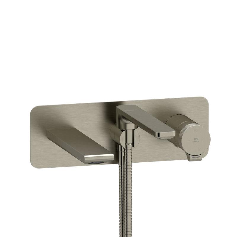 Fresk Wall Mount Tub Filler Trim, Brushed Nickel