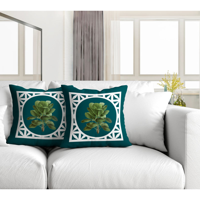 Housse et insert de coussin carré intérieur / extérieur , L 17 po x H 17 po, Émeraude