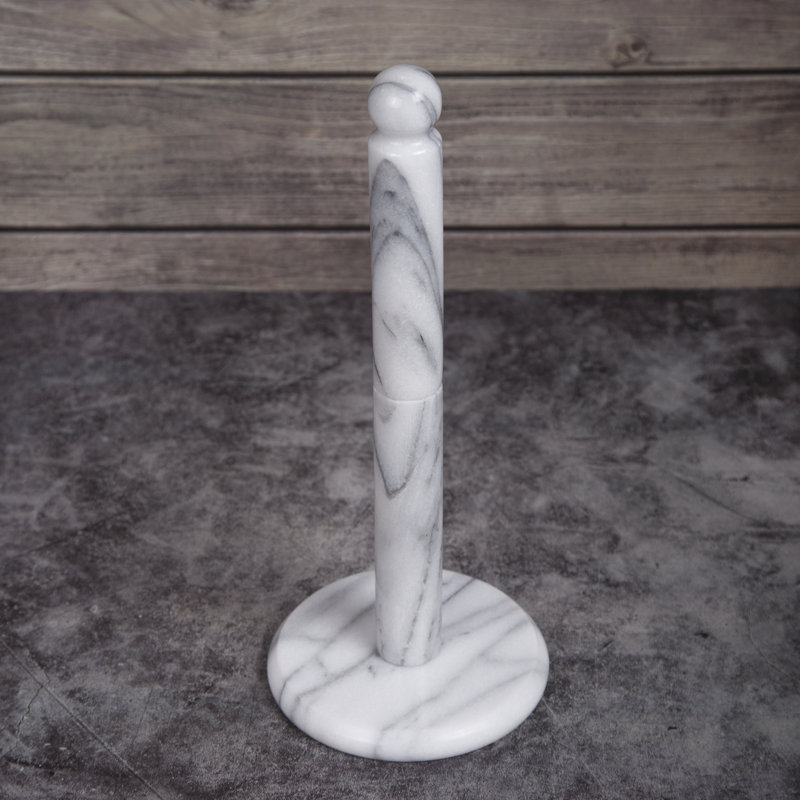 White Marble 12.5" Paper Towel Holder