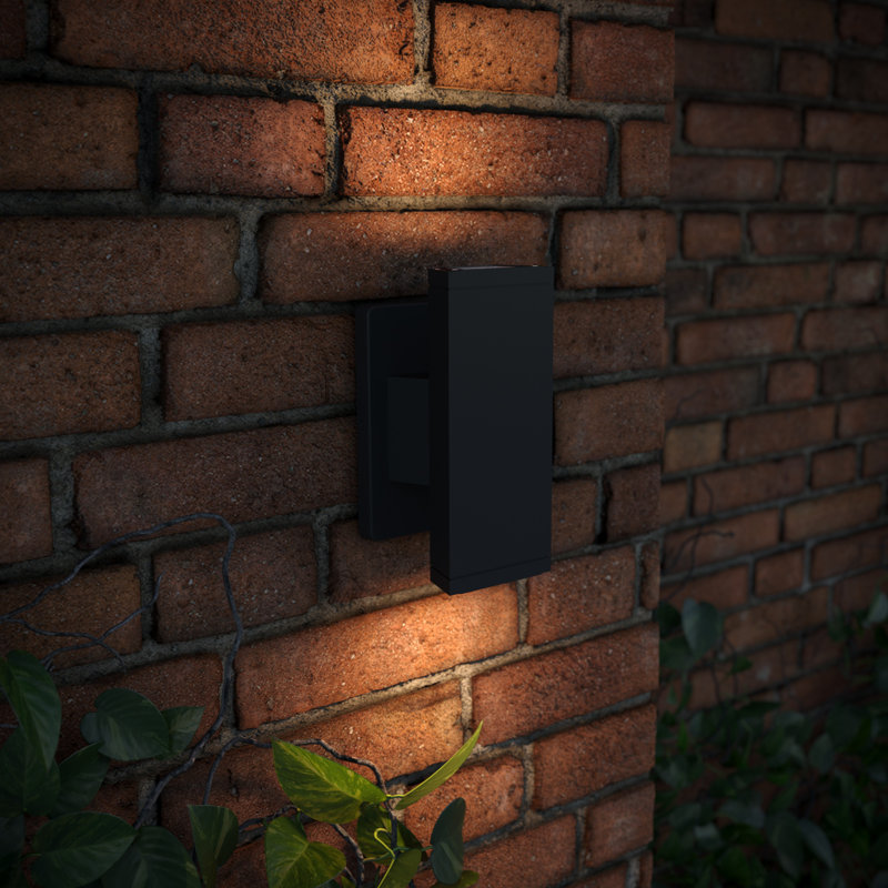 Deltrice 120 Volt Aluminum LED Wall Light - Waterproof Integrated Light with Modern Elegance, Black