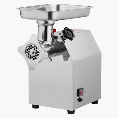 Hachoir à viande électrique commercial, capacité de 7 lb / min, hachoir à viande industriel n ° 12 avec 2 pales en acier inoxydable, 2 plaques à hacher, bourroir à saucisse robuste de 850 W, pour la cuisine, le restaurant